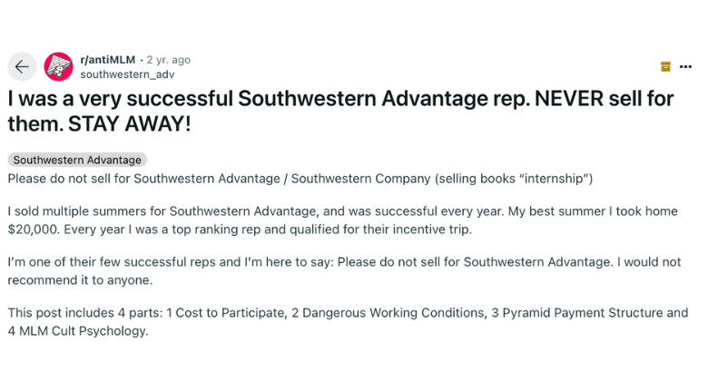 Southwestern Advantage Reviews
